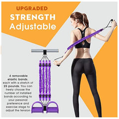 Multifunction Fitness Pedal Exerciser with Elastic Resistance Bands