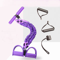 Multifunction Fitness Pedal Exerciser with Elastic Resistance Bands