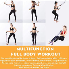 Multifunction Fitness Pedal Exerciser with Elastic Resistance Bands