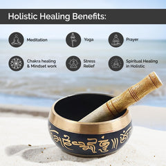 Tibetan Metal Singing Bowl for Meditation & Relaxation
