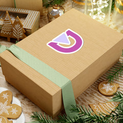 Playful D Logo Kiss-Cut Sticker — Purple Play Arrow Laptop Decal