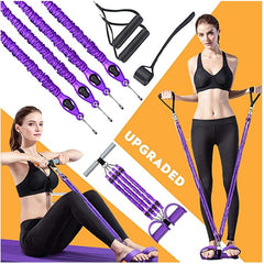Multifunction Fitness Pedal Exerciser with Elastic Resistance Bands