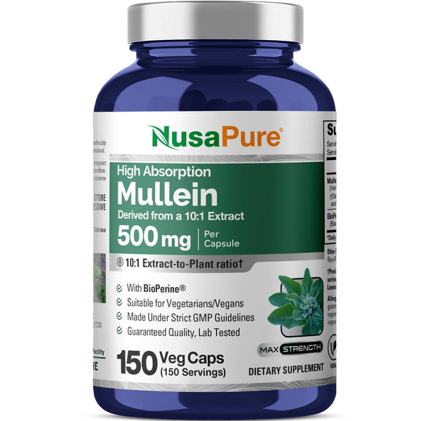 NusaPure Mullein Leaf Capsules 10:1 Extract