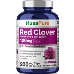 NusaPure Red Clover Extract 100mg – 200 Veg Capsules