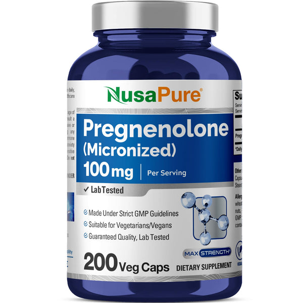 NusaPure Micronized Pregnenolone 100mg – 200 Veg Caps